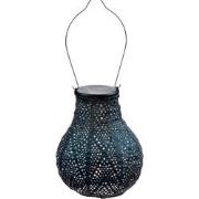 Solar lampion bulb ikat 16 cm petrol