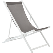 Beliani LOCRI II - Tuinligstoel-Grijs-Aluminium