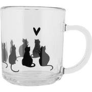 Clayre & Eef Theeglas 200 ml Transparant Glas Katten