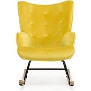 Aemely® Schommelstoel 'Steerne' - Geel Velvet, Blank Hout