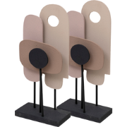 MISOU Ornament op Voet - Hout - Set van 2 - Staand Beeld - 15,5x8x35cm...