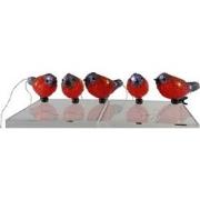 Vogels rood 15cm x5 acryl led ip44 timer 3xAA