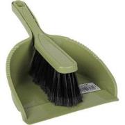 Mini stoffer en blik groen