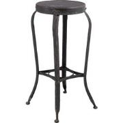 Clayre & Eef Barkruk  37x37x72 cm Zwart Ijzer Rond Kruk