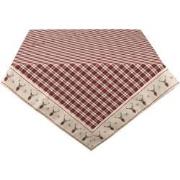 Clayre & Eef Tafelkleed  100x100 cm Rood Beige Katoen Vierkant Ruit He...