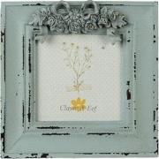 Clayre & Eef Fotolijst  10x10 cm Groen MDF Rechthoek Bloemen Fotokader