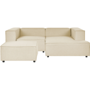 Beliani APRICA - Hoekbank-Beige-Kunstlinnen