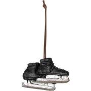 Clayre & Eef Kersthanger Schaatsen 10x4x6 cm Zwart Polyresin Kerstboom...