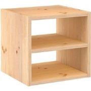 Kubusvormige massief grenen boekenplank met een tussenliggende plank -...