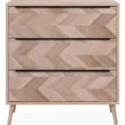 Ladekast 3 laden eiken sonoma en visgraatpatroon effect L80 cm - TORUN