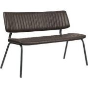LABEL51 Eetkamerbank Gusto - Donkerbruin - PU-Leder - 120 cm