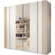 Meubella Kledingkast Franklin - Wit - 220 cm - Met spiegel