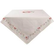 Clayre & Eef Tafelkleed  100x100 cm Beige Katoen Vierkant Rozen Tafell...