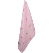 Clayre & Eef Theedoek  50x70 cm Roze Paars Katoen Rechthoek Rozen Vaat...