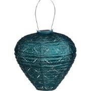 Solar lampion ball mand 30 cm zeeblauw