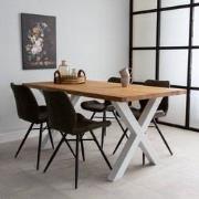 Eettafel Rover Eikenhout X-poot Wit