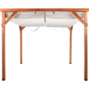 Beliani VILLAROSA - Tuin pergola-Beige-Dennenhout, Textiel