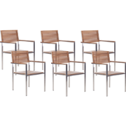 Beliani VIAREGGIO - Tuinstoel-Lichte houtkleur-FSC® gecertificeerd tea...