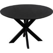 QUVIO Eettafel Sofia – Rond – Ø130 – Kruispoot – Zwart