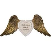 Clayre & Eef Wanddecoratie Vleugels 10 cm Goudkleurig Kunststof Faith ...