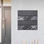 Brievenbus met krantenvak 37x37x11 cm antraciet/zwart marmer-look staa...