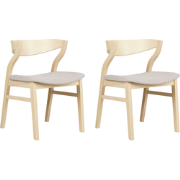 Beliani MAROA - Eetkamerstoel-Lichte houtkleur-Polyester, Multiplex, R...