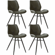 Set van 4 Eetkamerstoelen Beau Industrieel Groen Kunstleer - Zonder Ar...