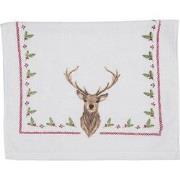 Clayre & Eef Gastendoekje  40x66 cm Beige Bruin Katoen Rechthoek Hert ...