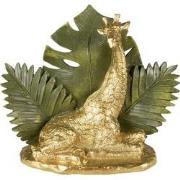 Clayre & Eef Beeld Giraf 19 cm Goudkleurig Groen Polyresin Woonaccesso...