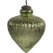 Clayre & Eef Kerstbal Ø 16x20 cm Groen Glas Kerstboomversiering