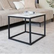 Bijzettafel Fien Vierkant Sintered Stone Wit 50x50 cm
