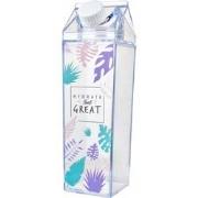 Clayre & Eef Drinkfles 500 ml Transparant Kunststof Bladeren