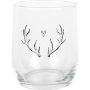 Clayre & Eef Waterglas 300 ml Transparant Glas Gewei Drinkbeker