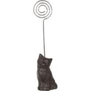 Clayre & Eef Kaarthouder Kat 3x3x14 cm Bruin Metaal
