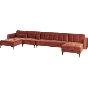 Beliani ALNES - Slaapbank-Rood-Fluweel