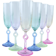 OTIX Gekleurde Champagneglazen - Set van 6 - 150ML - Champagne - Flute...