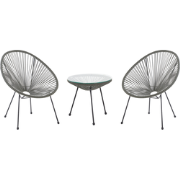 Beliani ACAPULCO II - Bistroset-Grijs-PE rotan