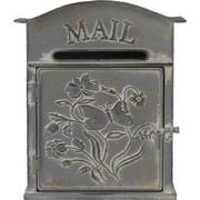 Clayre & Eef Brievenbus  26x10x31 cm Grijs Metaal Rechthoek Mail Wandb...