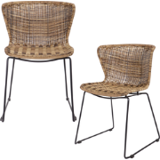 WOOOD Wings Tuinstoelen - Kunststof/Metaal - Naturel - Set van 2