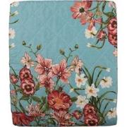 Clayre & Eef Bedsprei  140x220 cm Blauw Roze Katoen Polyester Rechthoe...