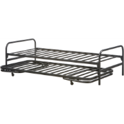 WOOOD Lucy Eenpersoonsbed + Onderschuifbed - Metaal - Zwart -57x95x209