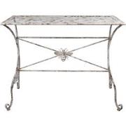 Clayre & Eef Tuintafel 112x50x86 cm Wit Bruin IJzer Bij