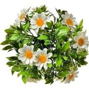Clayre & Eef Buxus bol Ø 12 cm Wit Groen Kunststof Rond