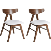 Beliani LACOTA - Eetkamerstoel-Bruin-Rubberhout