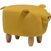 Beliani PIGGY - Dierenhocker-Geel-Polyester