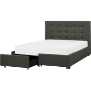 Beliani LA ROCHELLE - Tweepersoonsbed-Grijs-Polyester