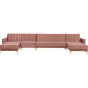 Beliani ABERDEEN - Modulaire Sofa-Roze-Fluweel