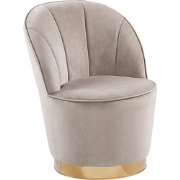 Beliani ALBY - Fauteuil-Beige-Fluweel