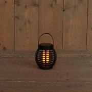 Solar lantaarn zwart d15x15 cm vlam-effect