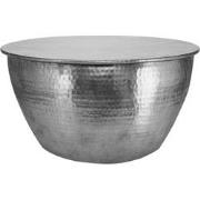 WOMO-DESIGN salontafel, Ø 60x30,5 cm, zilver, gemaakt van gehamerd alu...